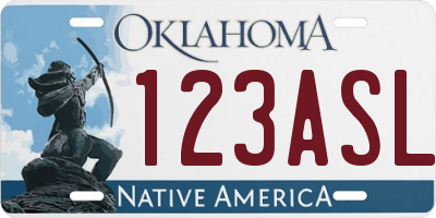 OK license plate 123ASL