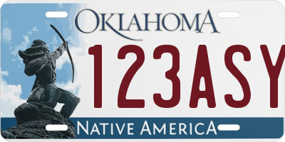 OK license plate 123ASY