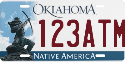 OK license plate 123ATM