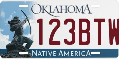 OK license plate 123BTW