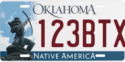 OK license plate 123BTX