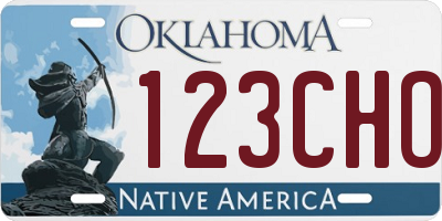 OK license plate 123CHO