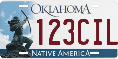 OK license plate 123CIL