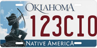 OK license plate 123CIO