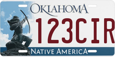 OK license plate 123CIR
