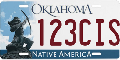 OK license plate 123CIS