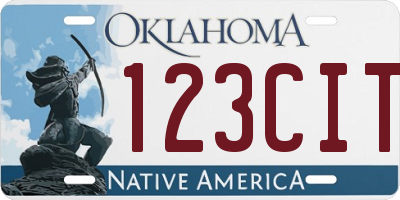 OK license plate 123CIT