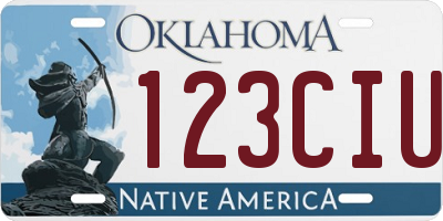 OK license plate 123CIU