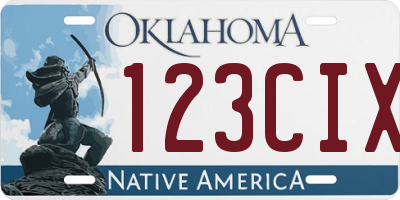 OK license plate 123CIX