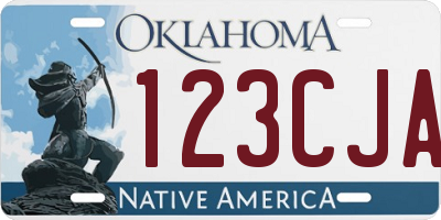 OK license plate 123CJA