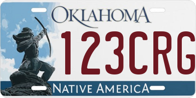 OK license plate 123CRG
