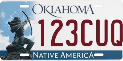 OK license plate 123CUQ