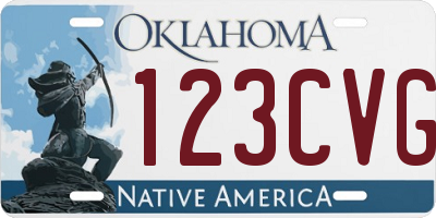 OK license plate 123CVG