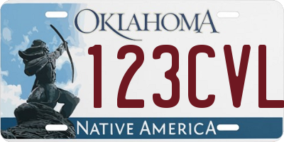OK license plate 123CVL