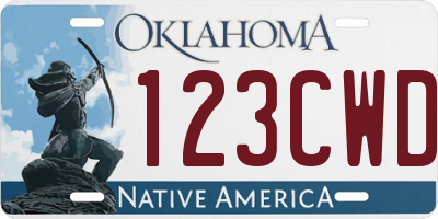OK license plate 123CWD
