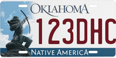 OK license plate 123DHC