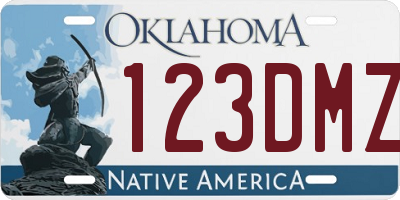 OK license plate 123DMZ