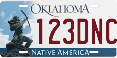 OK license plate 123DNC