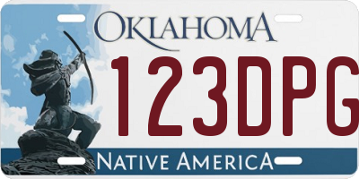 OK license plate 123DPG