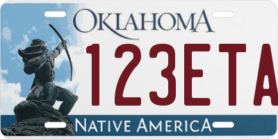 OK license plate 123ETA