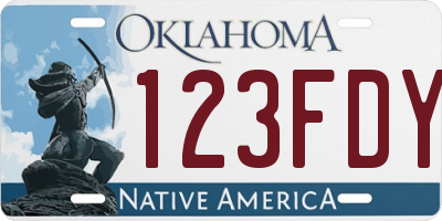 OK license plate 123FDY