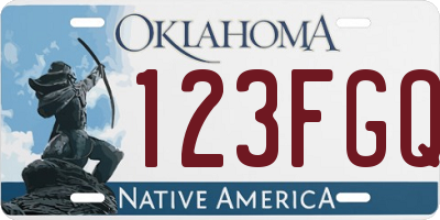 OK license plate 123FGQ