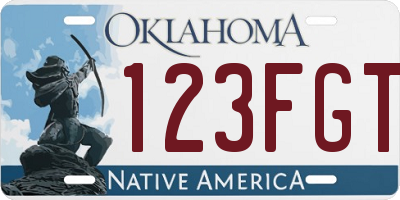 OK license plate 123FGT