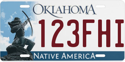 OK license plate 123FHI