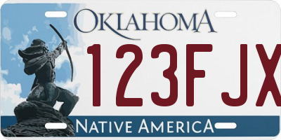 OK license plate 123FJX