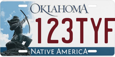 OK license plate 123TYF