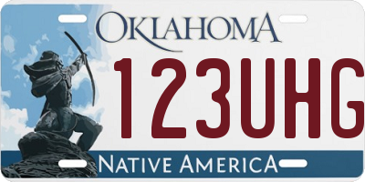 OK license plate 123UHG