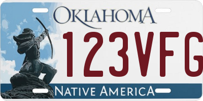 OK license plate 123VFG
