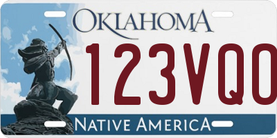 OK license plate 123VQO