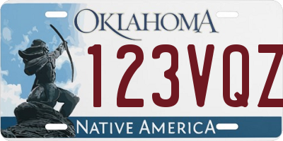 OK license plate 123VQZ