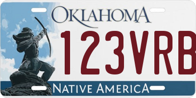 OK license plate 123VRB