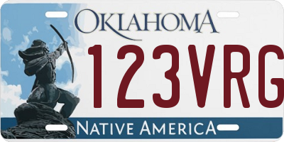 OK license plate 123VRG