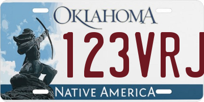 OK license plate 123VRJ
