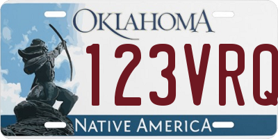 OK license plate 123VRQ