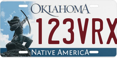 OK license plate 123VRX