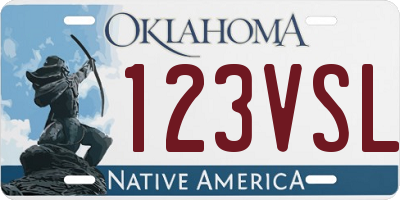 OK license plate 123VSL