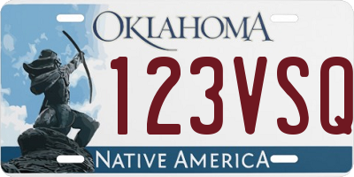OK license plate 123VSQ