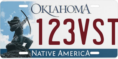 OK license plate 123VST