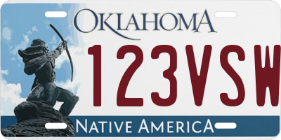 OK license plate 123VSW
