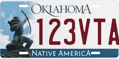 OK license plate 123VTA