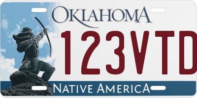 OK license plate 123VTD