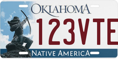 OK license plate 123VTE