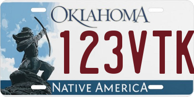 OK license plate 123VTK