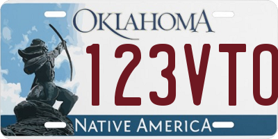 OK license plate 123VTO