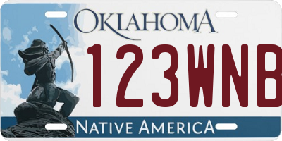 OK license plate 123WNB