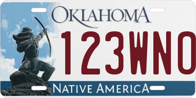 OK license plate 123WNO